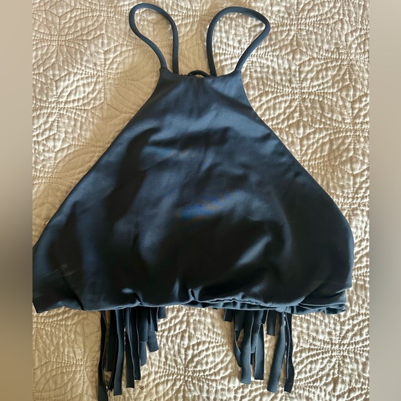 Indah Gray Crop Fitted Camisole Swimwear - Picture 1 of 6